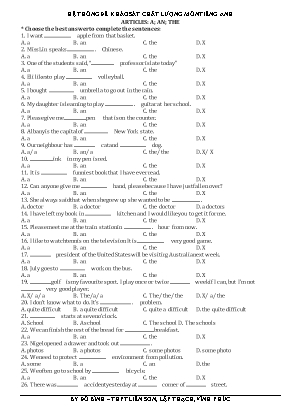 Chuyên đề tự học Tiếng Anh (Theo tham chiếu Châu Âu 6 bậc) : Grammar exerises - Đỗ Bình