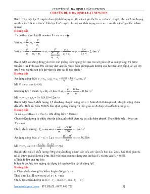 Chuyên đề Vật lý Lớp 10: Ba định luật Newton