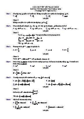 Đáp án đề ôn thi Tốt nghiệp THPT môn Toán năm 2020 - Trường THPT Ngô Gia Tự