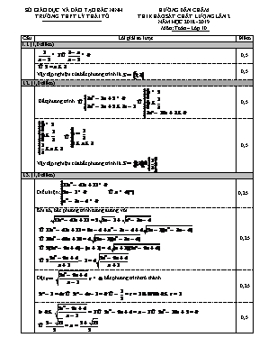 Đáp án đề thi khảo sát chất lượng lần 2 môn Toán Lớp 10 - Năm học 2018-2019 - Trường THPT Lý Thái Tổ