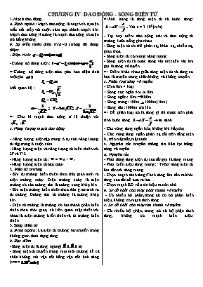 Đề cương Vật lý Lớp 12 - Chương IV: Dao động - Sóng điện từ