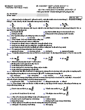 Đề khảo sát chất lượng học kỳ II môn Vật lý Lớp 12 - Mã đề 202 - Năm học 2019-2020 - Trường THPT Nam Trực