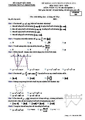 Đề khảo sát chất lượng lần 1 môn Toán Lớp 12 - Mã đề 280 - Năm học 2019-2020 - Trường THPT Lý Nhân Tông