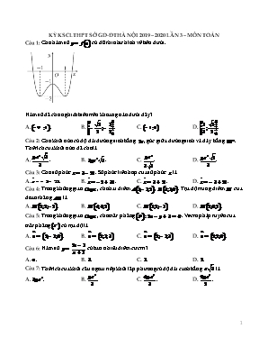 Đề khảo sát chất lượng THPT môn Toán lần 3 - Năm học 2019-2020 - Sở giáo dục và đào tạo Hà Nội (Có đáp án)