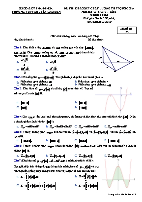 Đề khảo sát chất lượng THPT Quốc gia môn Toán lần 3 - Mã đề 132 - Năm học 2018-2019 - Trường THPT chuyên Lam Sơn