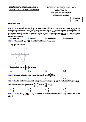 Đề khảo sát đội học sinh giỏi môn Toán Lớp 12 lần 3 - Mã đề 209 - Trường THPT Thuận Thành số 1 (Có đáp án)