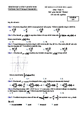 Đề khảo sát đội học sinh giỏi môn Toán Lớp 12 lần 3 - Mã đề 357 - Trường THPT Thuận Thành số 1 (Có đáp án)