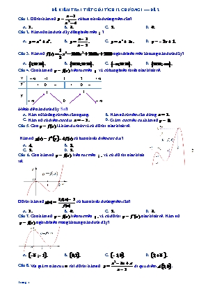 Đề kiểm tra 1 tiết Chương I môn Giải tích Lớp 12 - Đề số 2