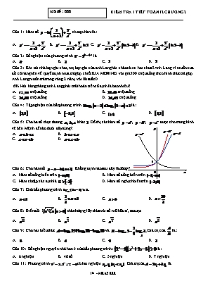 Đề kiểm tra 1 tiết Chương II môn Toán Lớp 12 - Mã đề 888 (Có đáp án)