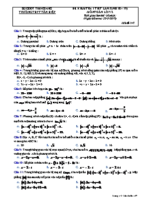 Đề kiểm tra 1 tiết lần 5 môn Toán Lớp 12 - Mã đề 147 - Năm học 2018-2019 - Trường THPT Tân Hiệp