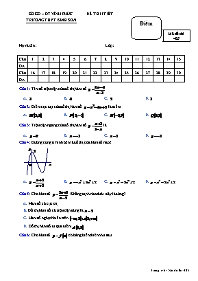 Đề kiểm tra 1 tiết môn Giải tích Lớp 12 - Mã đề 485 - Trường THPT Bình Sơn