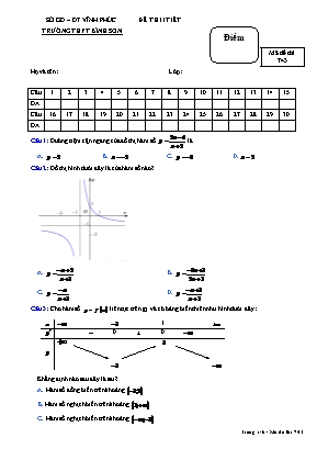 Đề kiểm tra 1 tiết môn Giải tích Lớp 12 - Mã đề 743 - Trường THPT Bình Sơn