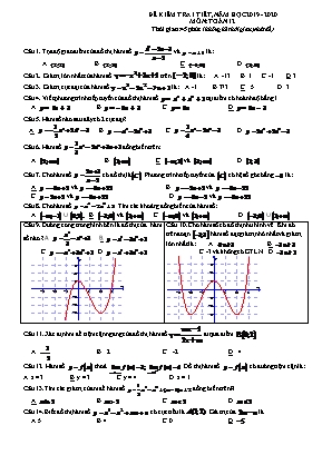 Đề kiểm tra 1 tiết môn Giải tích Lớp 12 - Năm học 2019-2020