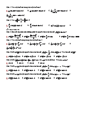 Đề kiểm tra 1 tiết môn Giải tích Lớp 12