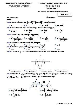 Đề kiểm tra chất lượng học kỳ II môn Toán Lớp 12 - Mã đề 132 - Năm học 2019-2020 - Trường THPT Lý Thái Tổ