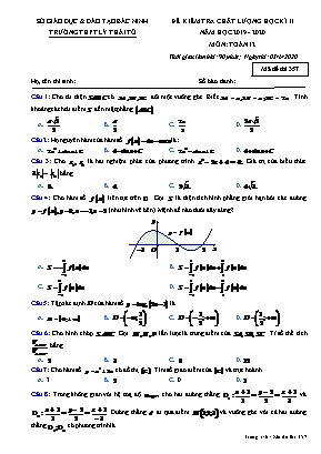 Đề kiểm tra chất lượng học kỳ II môn Toán Lớp 12 - Mã đề 357 - Năm học 2019-2020 - Trường THPT Lý Thái Tổ