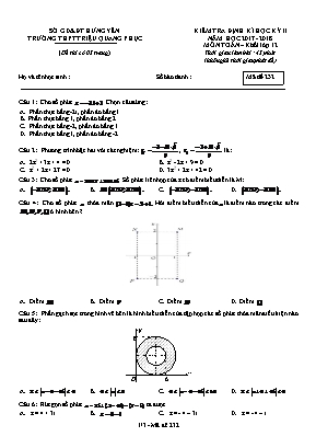 Đề kiểm tra định kỳ học kỳ II môn Toán Lớp 12 - Mã đề 232 - Năm học 2017-2018 - Trường THPT Triệu Quang Phục