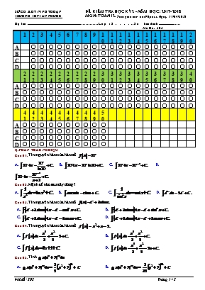 Đề kiểm tra học kỳ 2 môn Toán Lớp 12 - Mã đề 303 - Năm học 2017-2018 - Trường THPT An Phước