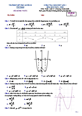 Đề kiểm tra khảo sát lần 1 môn Toán Lớp 12 (Chương trình chuẩn) - Mã đề 211 - Năm học 2019-2020 - Trường THPT Phú Xuyên B