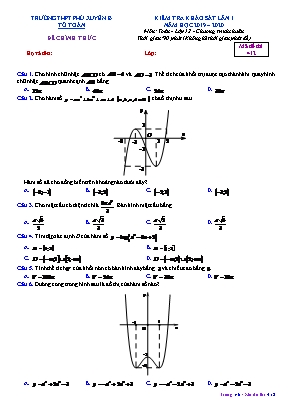 Đề kiểm tra khảo sát lần 1 môn Toán Lớp 12 (Chương trình chuẩn) - Mã đề 412 - Năm học 2019-2020 - Trường THPT Phú Xuyên B