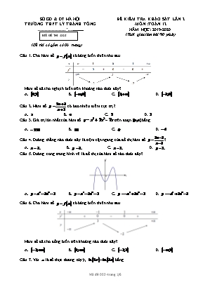 Đề kiểm tra khảo sát lần 2 môn Toán Lớp 12 - Mã đề 002 - Năm học 2019-2020 - Trường THPT Lý Thánh Tông