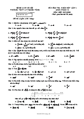 Đề kiểm tra khảo sát lần 2 môn Toán Lớp 12 - Mã đề 004 - Năm học 2019-2020 - Trường THPT Lý Thánh Tông