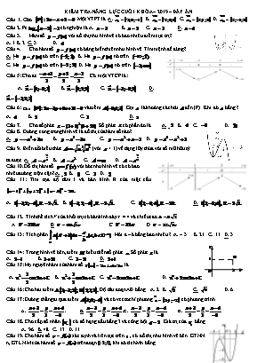 Đề kiểm tra năng lực cuối khóa môn Toán Lớp 12 năm 2019 (Có đáp án)