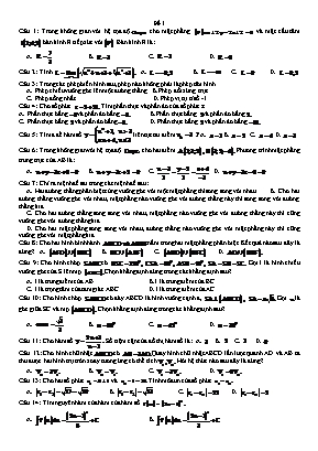 Đề luyện thi THPT Quốc gia môn Toán - Đề số 1