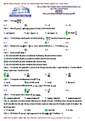 Đề luyện thi THPT Quốc gia môn Toán - Đề số 2 - Bùi Văn Thanh (Có đáp án)