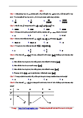 Đề luyện thi THPT Quốc gia môn Toán - Đề số 3 (Có đáp án)