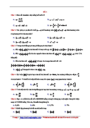 Đề luyện thi THPT Quốc gia môn Toán - Đề số 4 (Có đáp án)