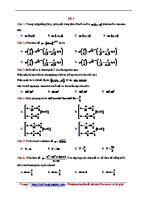 Đề luyện thi THPT Quốc gia môn Toán - Đề số 5 (Có đáp án)