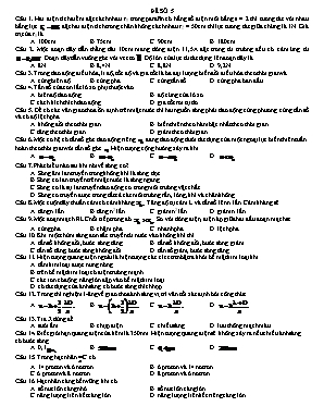 Đề luyện thi THPT Quốc gia môn Vật lý - Đề số 5