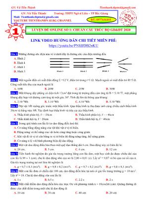 Đề luyện thi THPT Quốc gia môn Vật lý năm 2020 - Vũ Tiến Thành