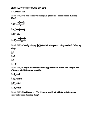 Đề ôn luyện THPT Quốc gia môn Toán năm 2020