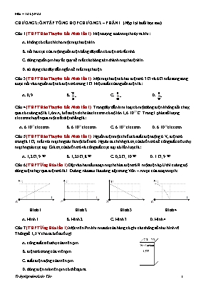 Đề ôn tập Chương 2 môn Vật lý Lớp 11 - Phần 1 - Nghiêm Xuân Tân
