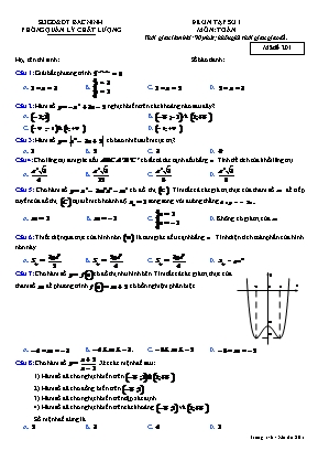 Đề ôn tập số 1 môn Toán Lớp 12 - Mã đề 201 - Sở giáo dục và đào tạo Bắc Ninh