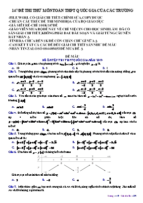 Đề ôn tập THPT Quốc gia môn Toán năm 2019 - Mã đề 187 (Có đáp án)