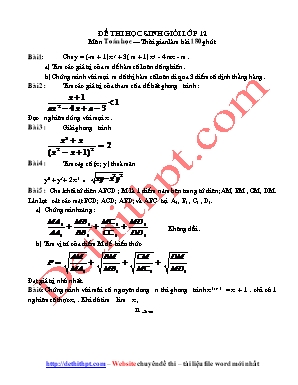 Đề ôn thi học sinh giỏi môn Toán Khối 12 (Có đáp án)