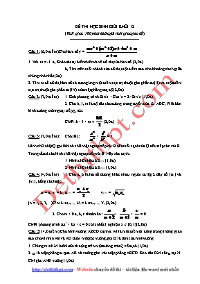 Đề ôn thi học sinh giỏi môn Toán Lớp 12 (Có đáp án)