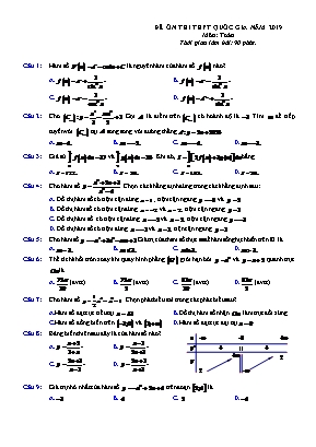 Đề ôn thi THPT Quốc gia môn Toán năm 2019 - Đề sô 02 (Có đáp án)