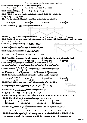 Đề ôn thi THPT Quốc gia môn Toán năm 2019 - Đề số 29 (Có đáp án)