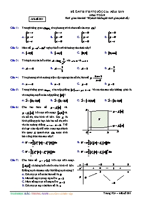 Đề ôn thi THPT Quốc gia môn Toán năm 2019 - Mã đề 001 (Có đáp án)