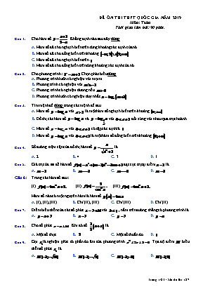 Đề ôn thi THPT Quốc gia môn Toán năm 2019 - Mã đề 127 (Có đáp án)