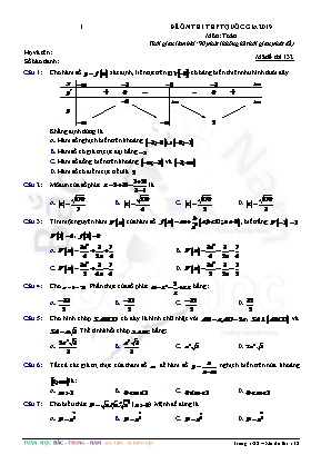 Đề ôn thi THPT Quốc gia môn Toán năm 2019 - Mã đề 132 (Có đáp án)