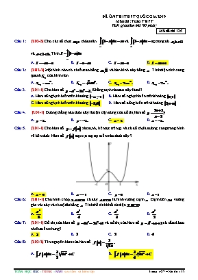 Đề ôn thi THPT Quốc gia môn Toán năm 2019 - Mã đề 135 (Có đáp án)