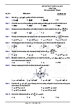 Đề ôn thi THPT Quốc gia môn Toán năm 2019 - Mã đề 186 (Có đáp án)