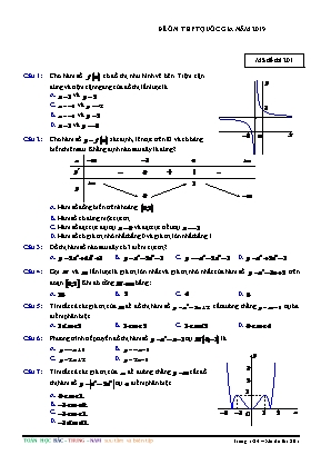 Đề ôn thi THPT Quốc gia môn Toán năm 2019 - Mã đề 201 (Có đáp án)