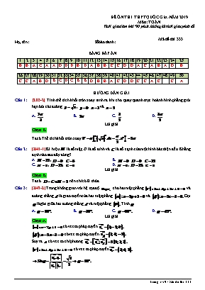 Đề ôn thi THPT Quốc gia môn Toán năm 2019 - Mã đề 333 (Có đáp án)