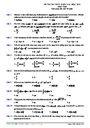 Đề ôn thi THPT Quốc gia môn Toán năm 2019 - Mã đề 345 (Có đáp án)